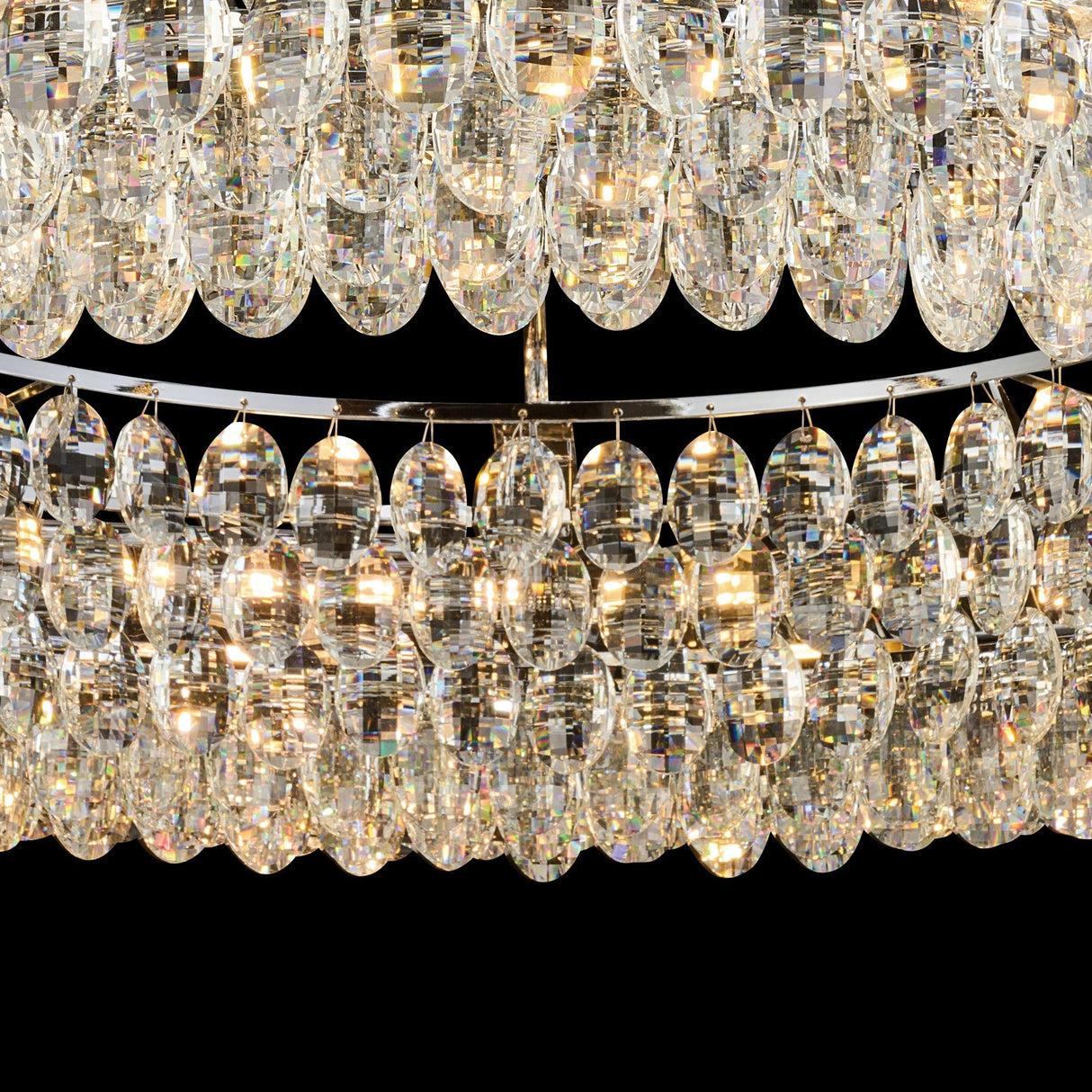 Coniston 4 Light Ring Crystal Semi-Flush Ceiling Light - Polished Chrome