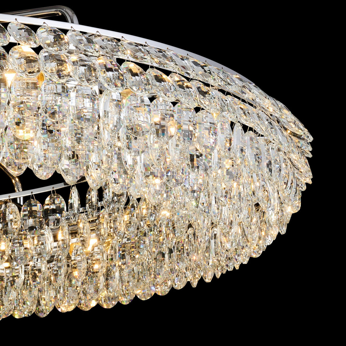 Coniston 18 Light Ring Crystal Semi-Flush Ceiling Light - Polished Chrome