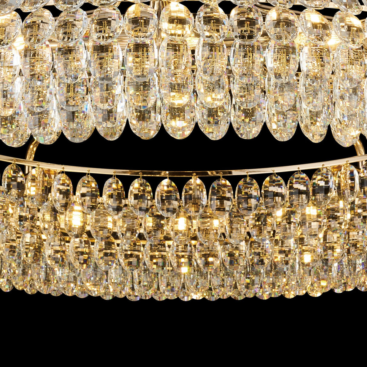 Coniston 6 Light Ring Crystal Semi-Flush Ceiling Light - French Gold