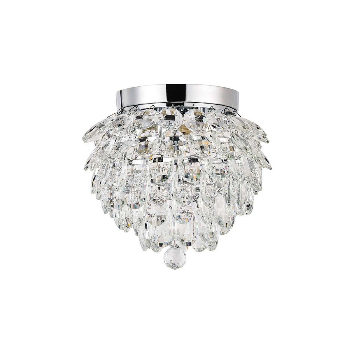 Coniston 3 Light Bathroom Crystal Flush Ceiling Light - Polished Chrome