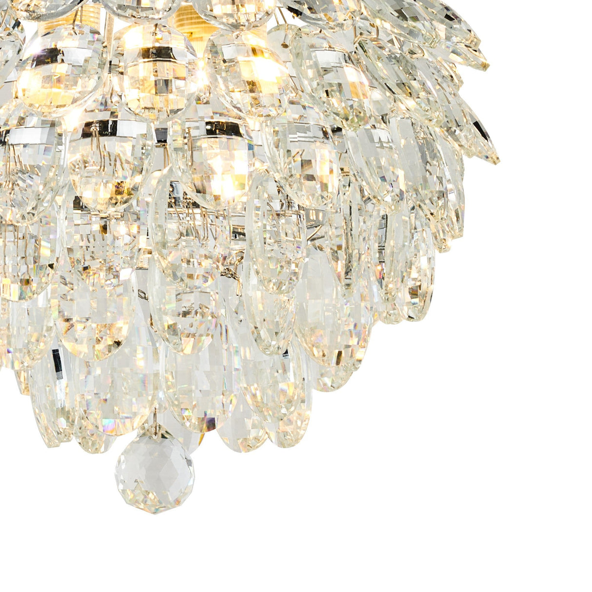 Coniston 3 Light Bathroom Crystal Flush Ceiling Light - Polished Chrome