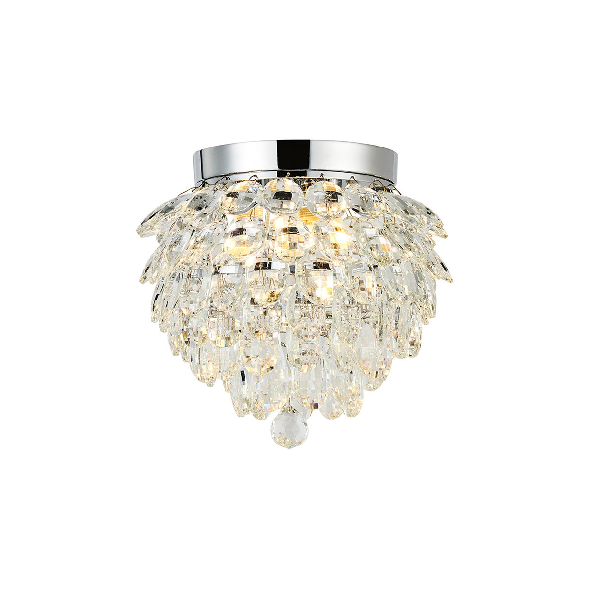 Coniston 3 Light Bathroom Crystal Flush Ceiling Light - Polished Chrome