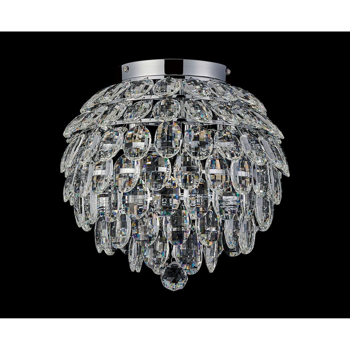 Coniston 5 Light Bathroom Crystal Flush Ceiling Light - Polished Chrome
