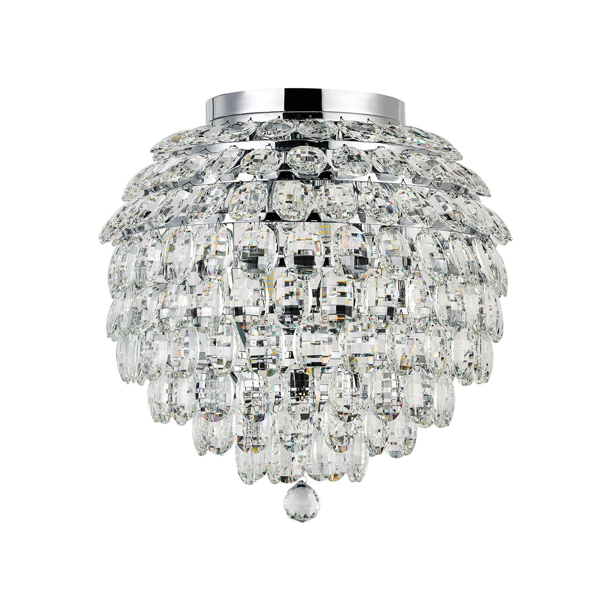 Coniston 8 Light Bathroom Crystal Flush Ceiling Light - Polished Chrome