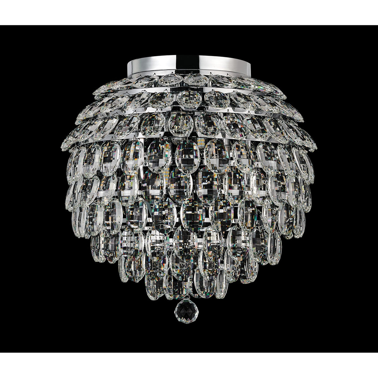 Coniston 8 Light Bathroom Crystal Flush Ceiling Light - Polished Chrome