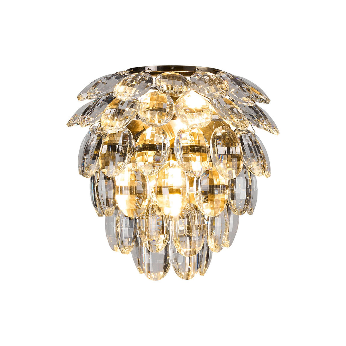Coniston 2 Light Bathroom Crystal Wall Light - Brass