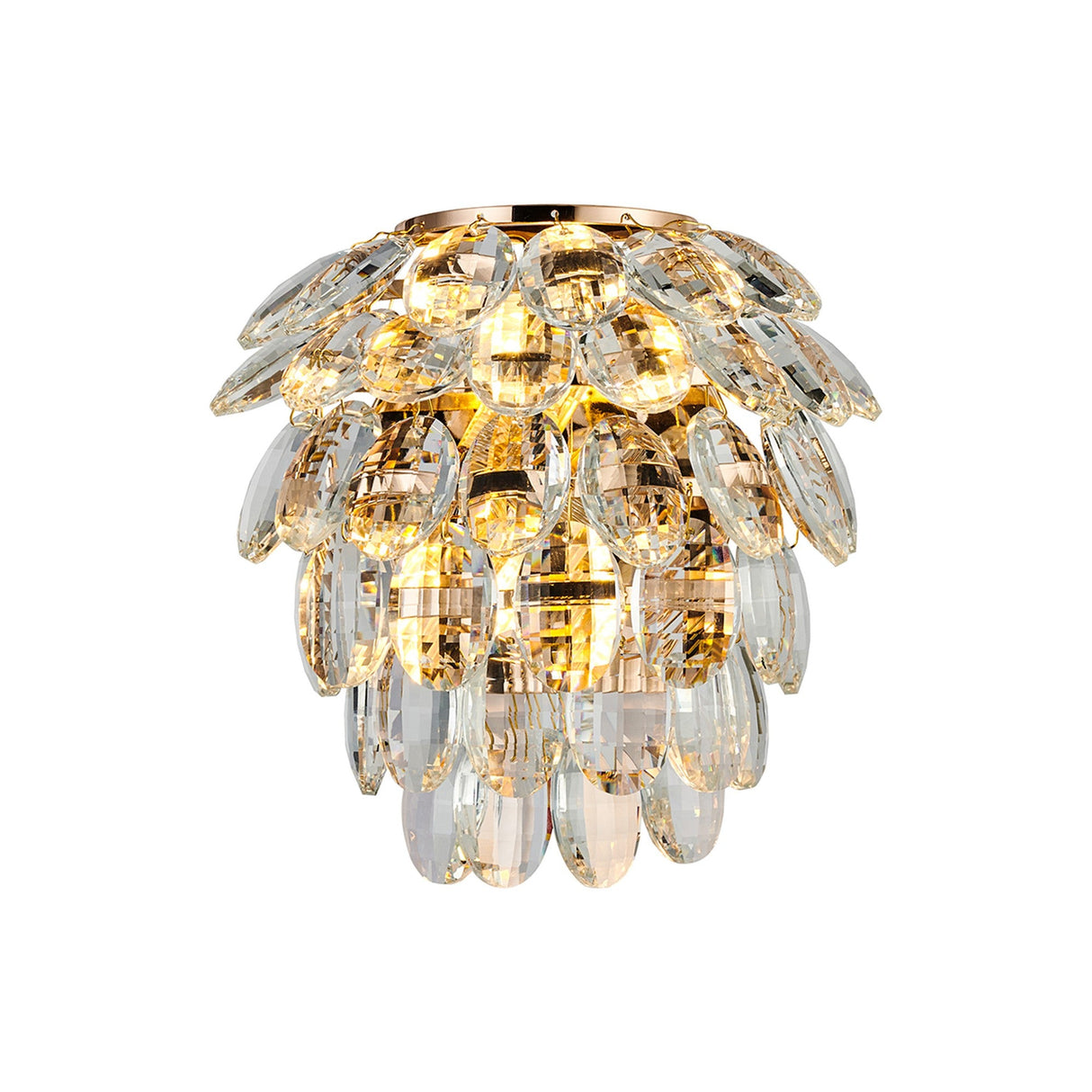 Coniston 2 Light Bathroom Crystal Wall Light - Gold