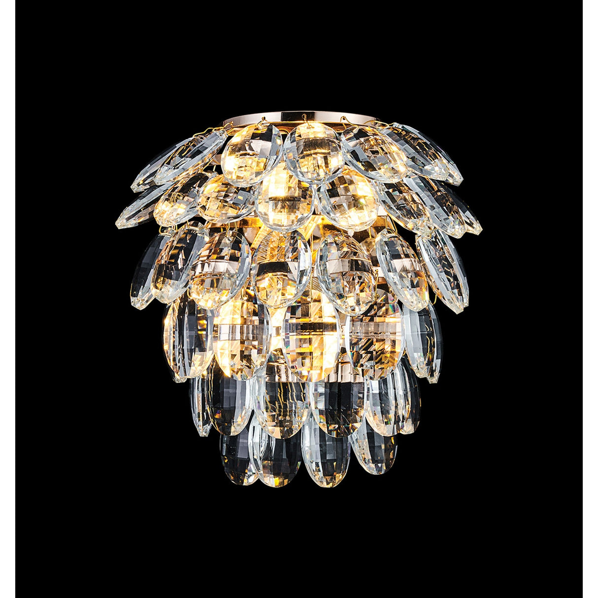 Coniston 2 Light Bathroom Crystal Wall Light - Gold