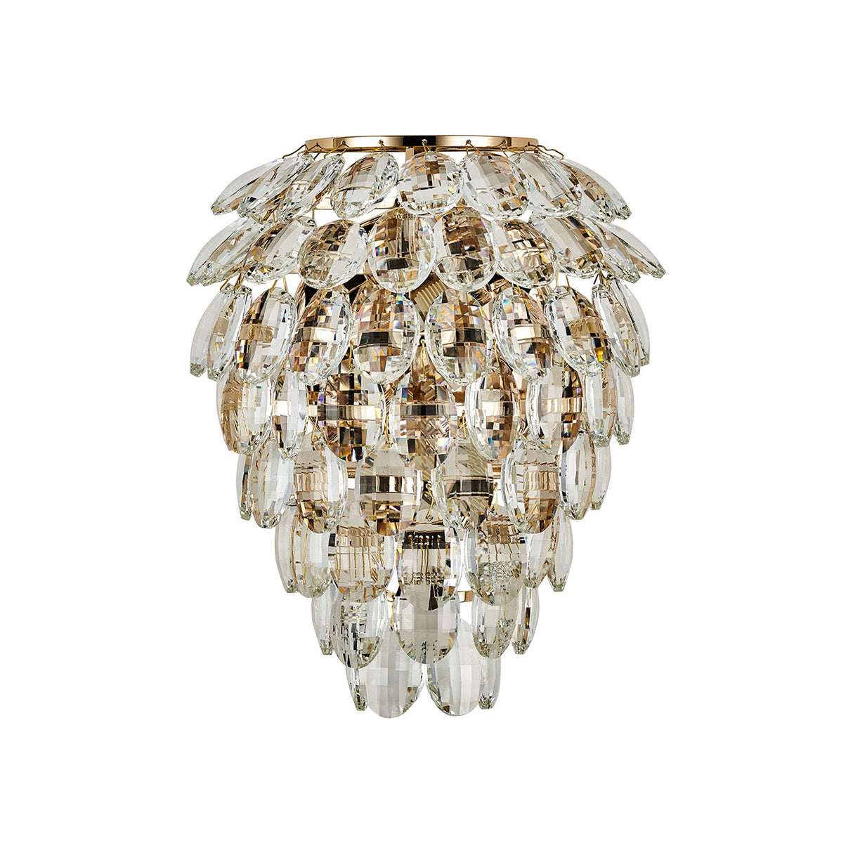 Coniston 4 Light Bathroom Crystal Wall Light - Gold