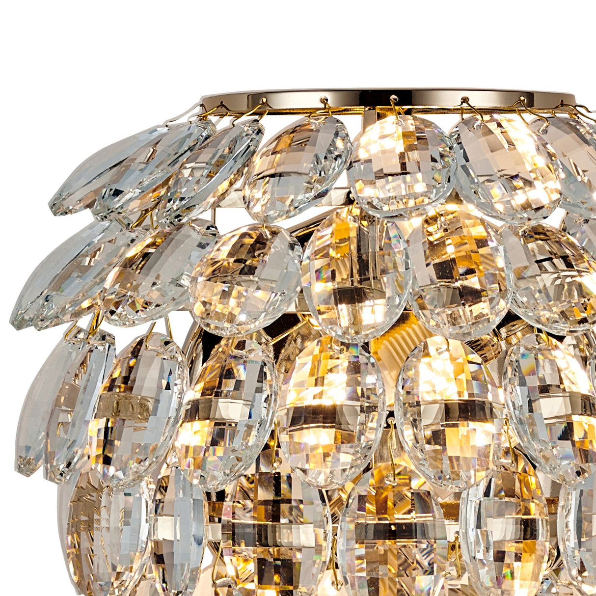 Coniston 4 Light Bathroom Crystal Wall Light - Gold