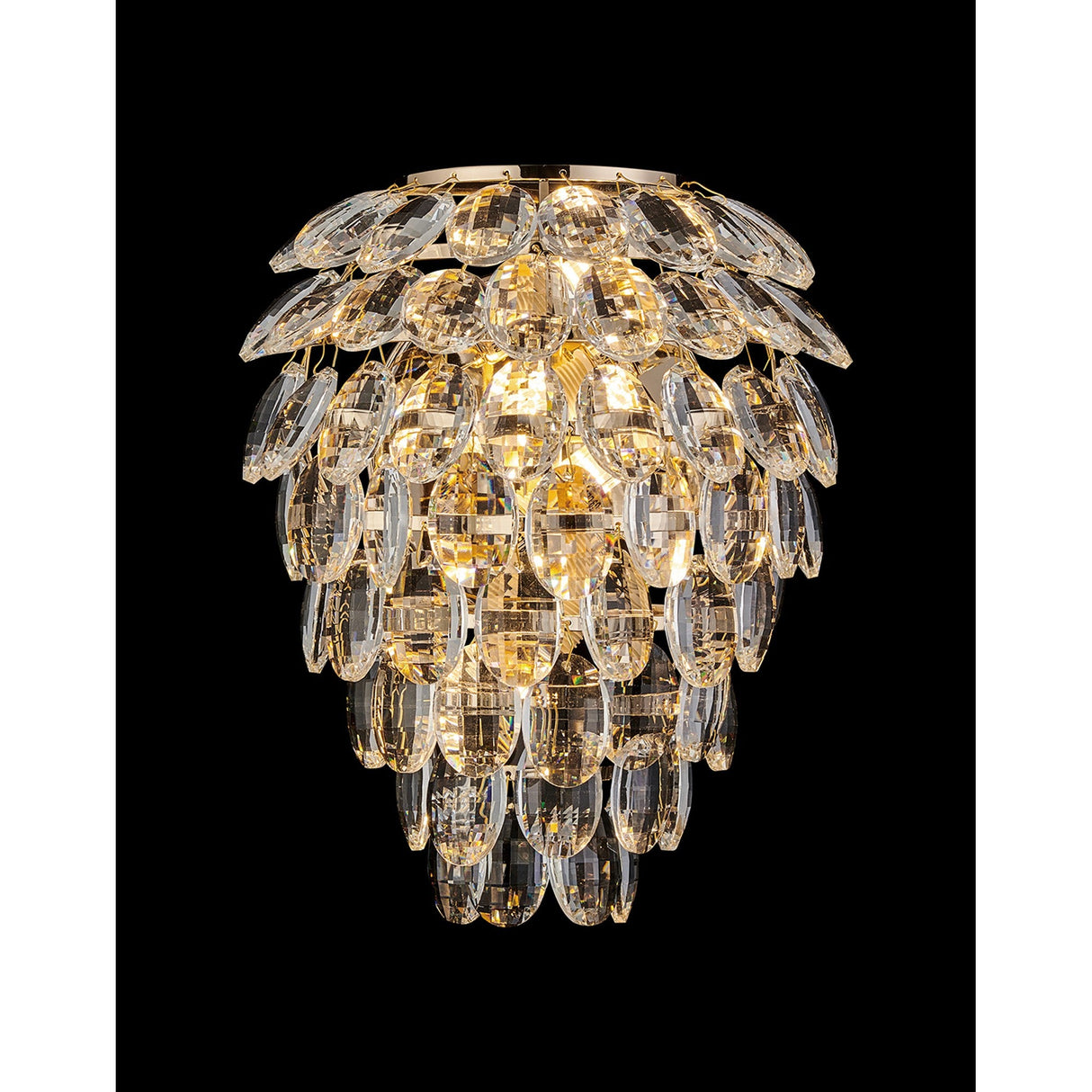 Coniston 4 Light Bathroom Crystal Wall Light - Gold