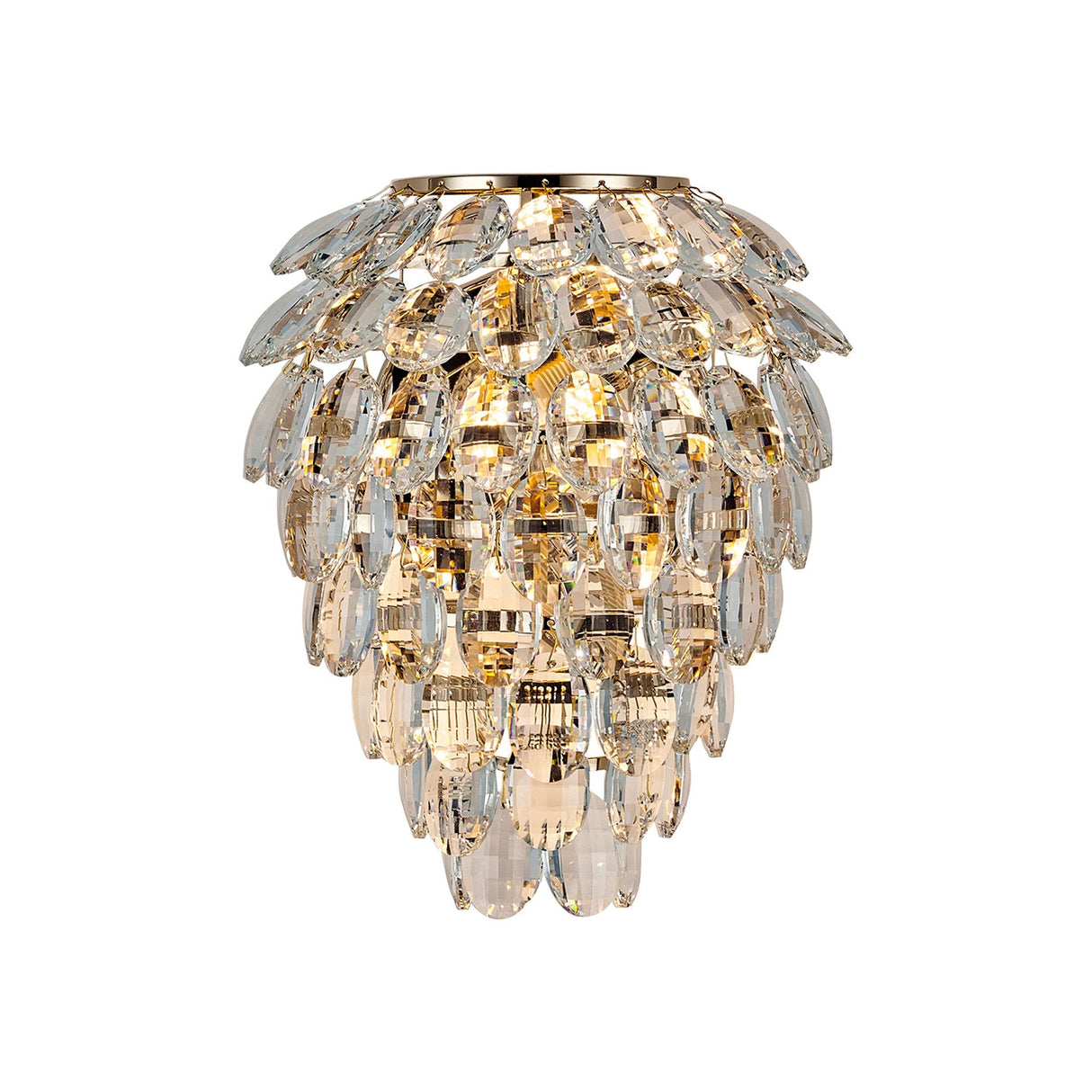 Coniston 4 Light Bathroom Crystal Wall Light - Gold