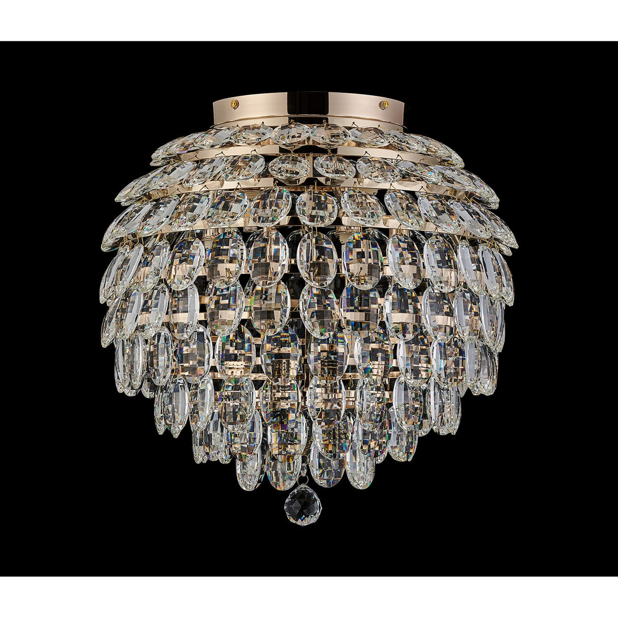 Coniston 8 Light Bathroom Crystal Flush Ceiling Light - French Gold