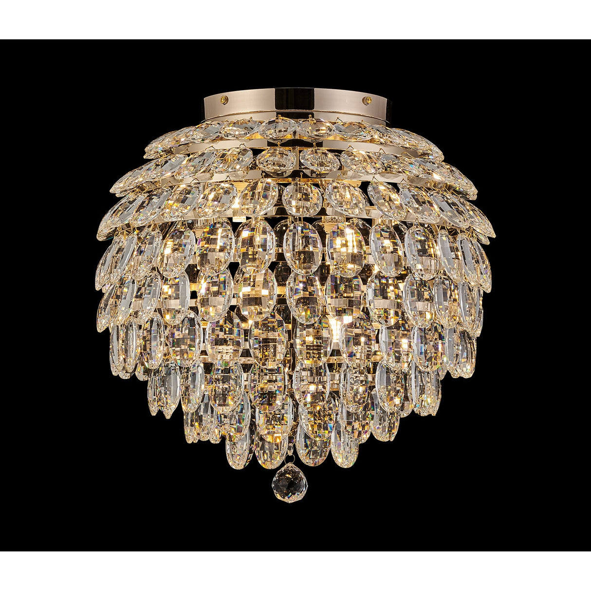 Coniston 8 Light Bathroom Crystal Flush Ceiling Light - French Gold