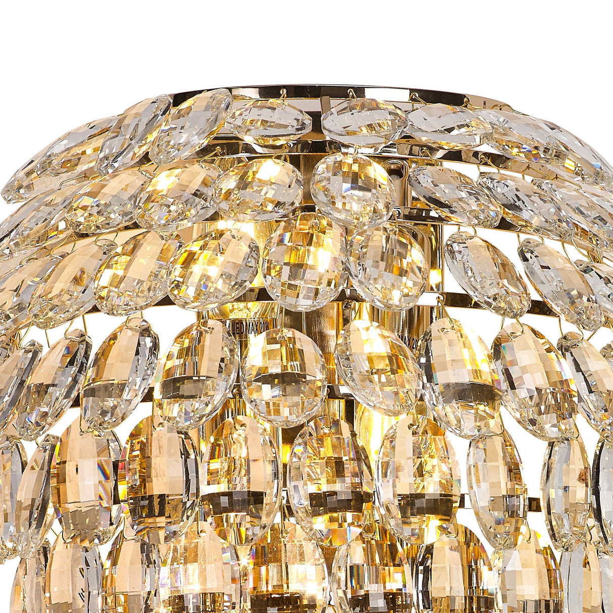 Coniston Tall 6 Light Bathroom Crystal Wall Light - Gold