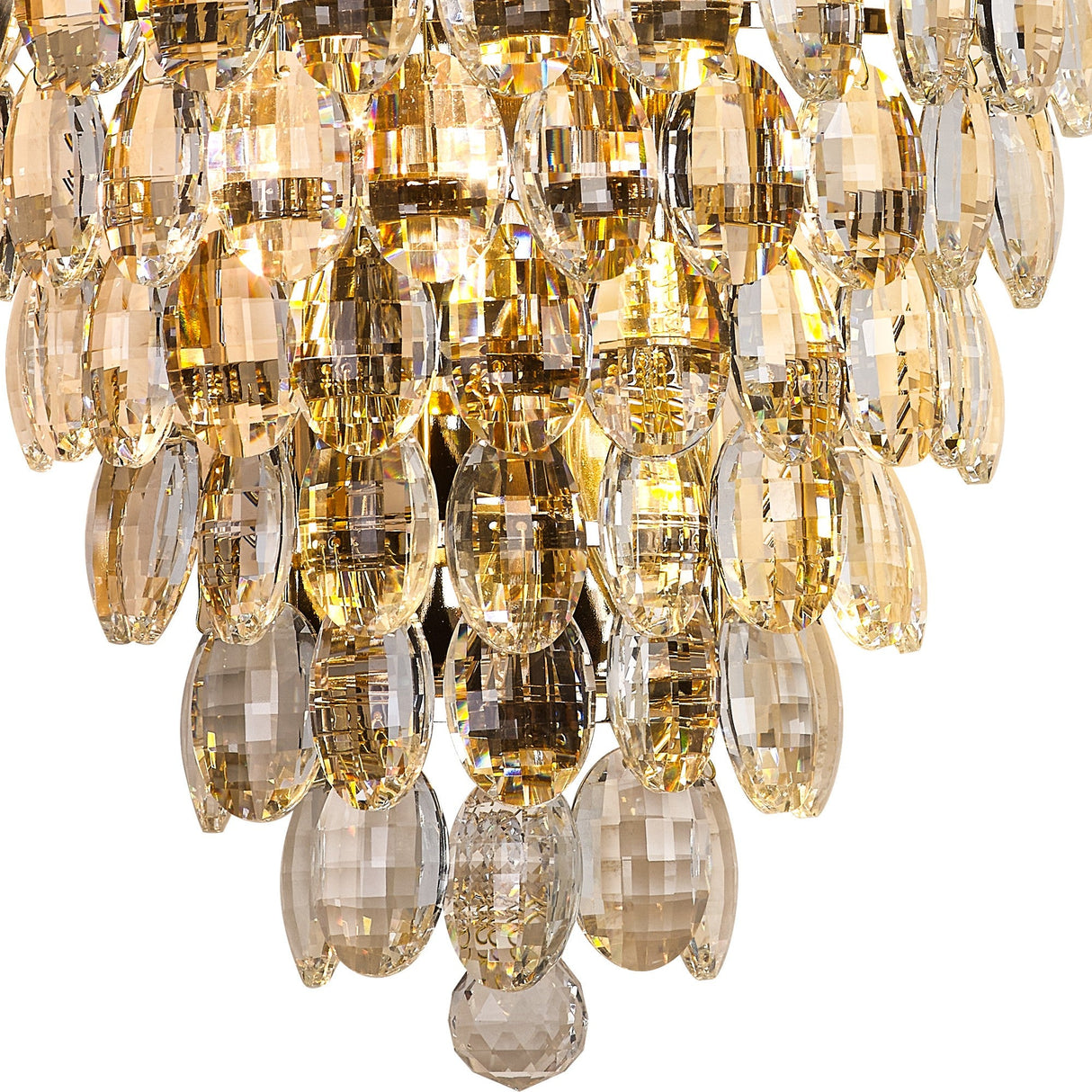 Coniston Tall 6 Light Bathroom Crystal Wall Light - Gold