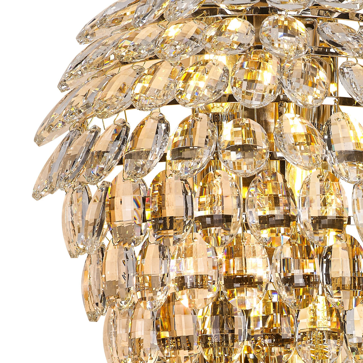 Coniston Tall 6 Light Bathroom Crystal Wall Light - Gold