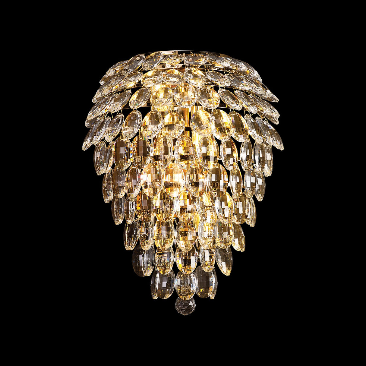 Coniston Tall 6 Light Bathroom Crystal Wall Light - Gold