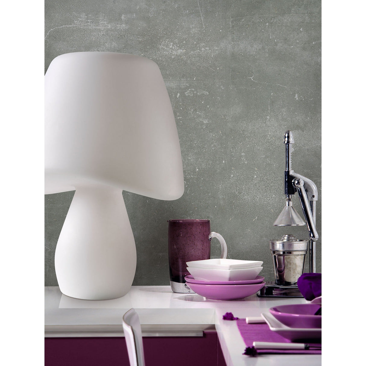 Cool 2 Light Table Lamp - Opal White