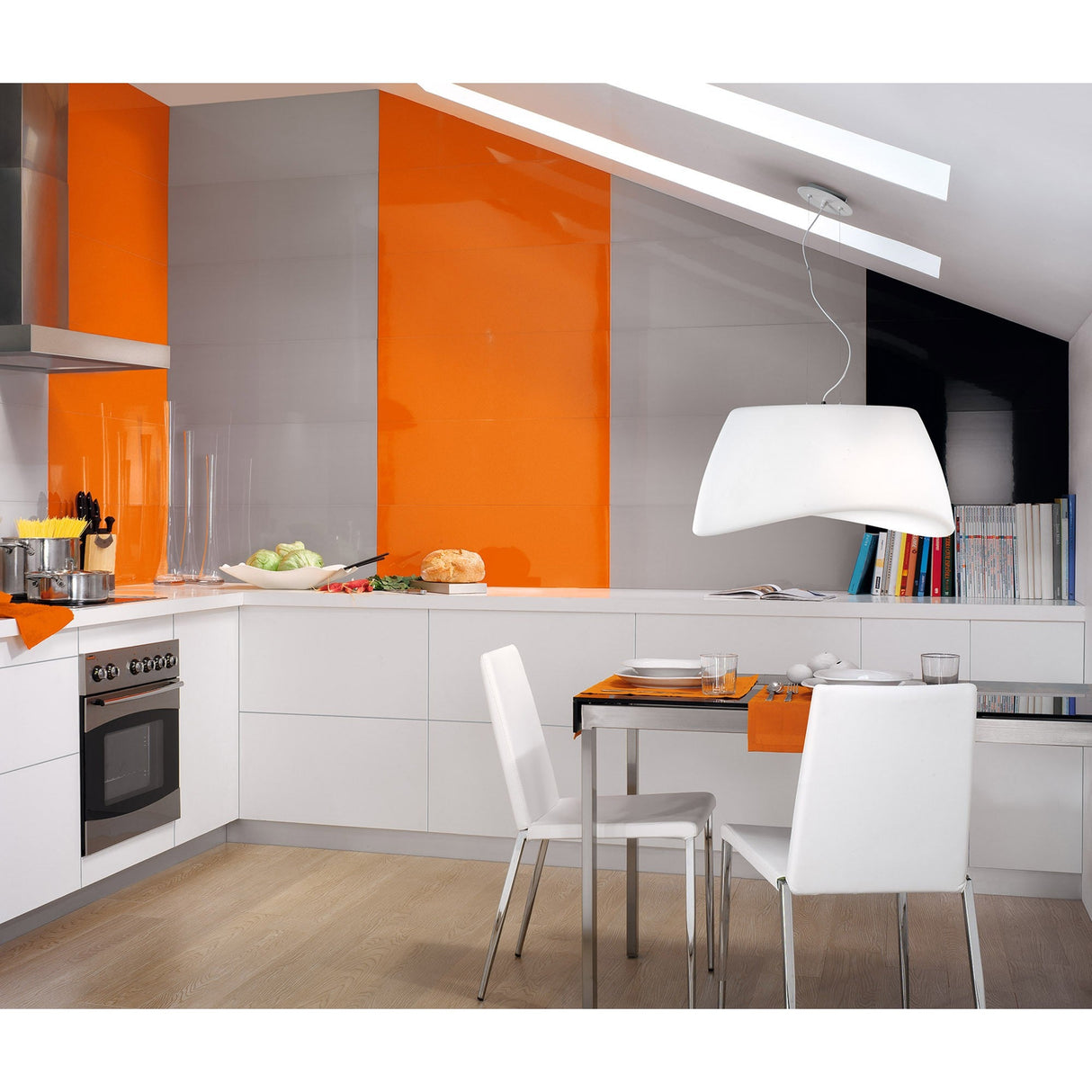 Cool 2 Light Outdoor Glass Pendant Light – Matt White & Opal White