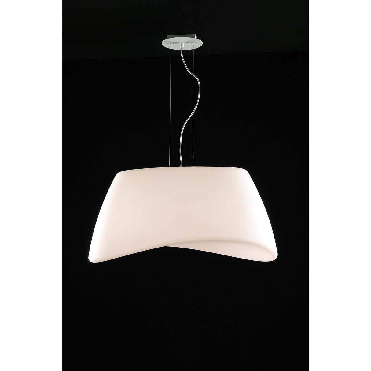 Cool 2 Light Outdoor Glass Pendant Light – Matt White & Opal White