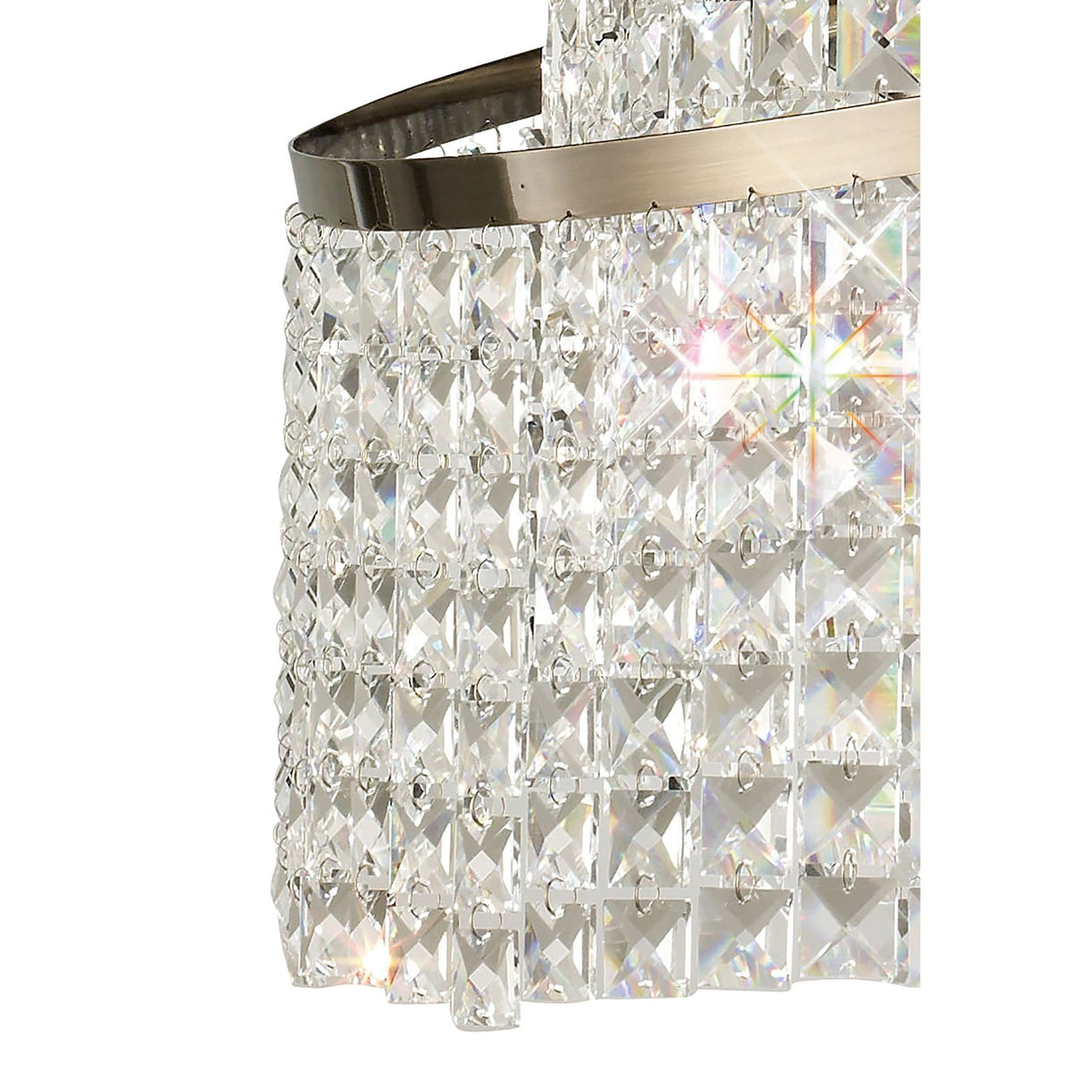 Cortina 58cm Telescopic 8 Light Crystal Chandelier - Antique Brass