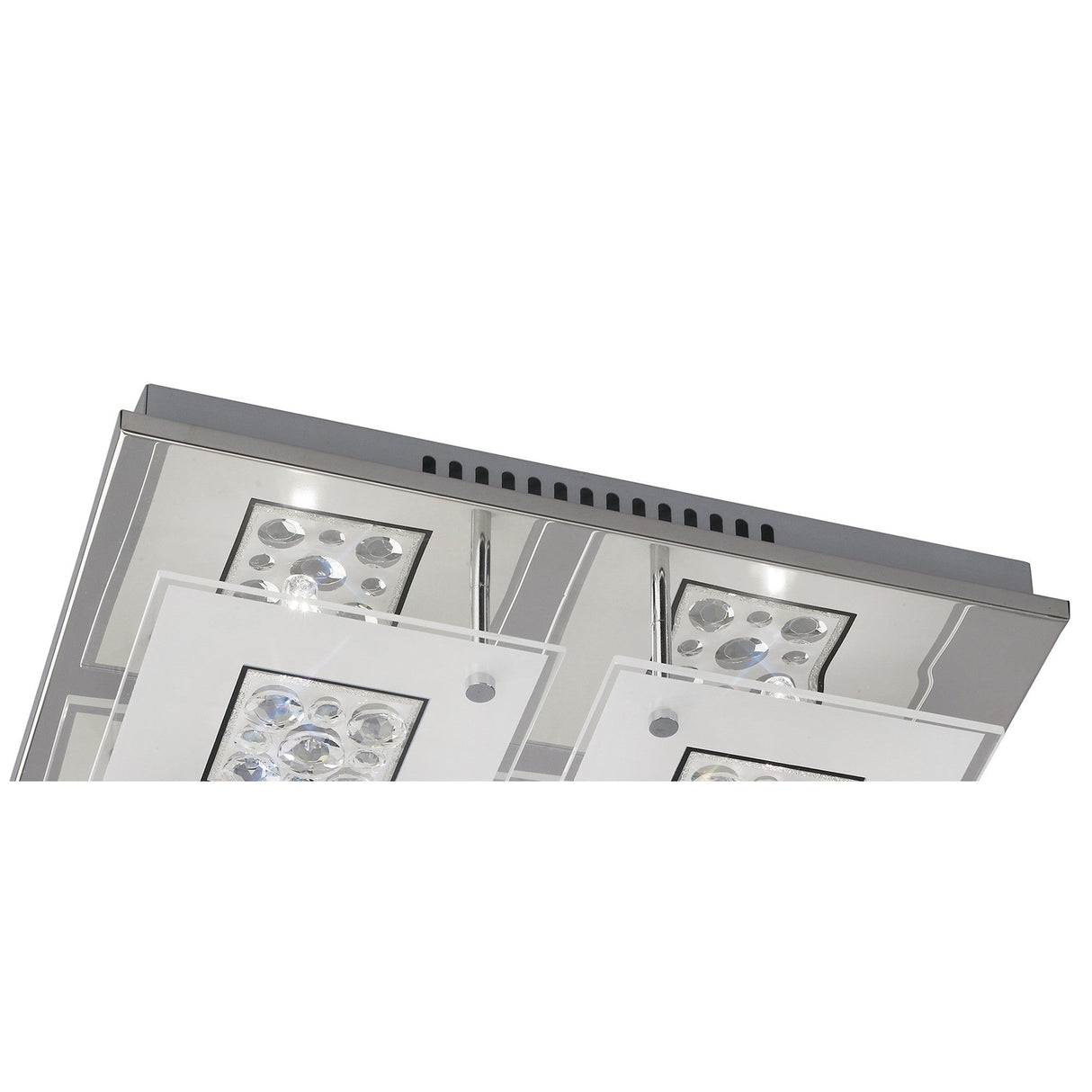 Cosmic 4 Light Glass/Crystal Flush Ceiling Light - Polished Chrome