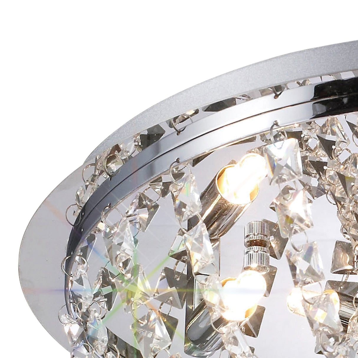 Cosmos 5 Light Crystal Flush Ceiling Light - Polished Chrome