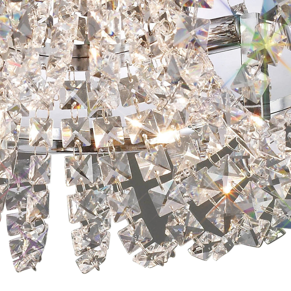 Cosmos 5 Light Crystal Flush Ceiling Light - Polished Chrome