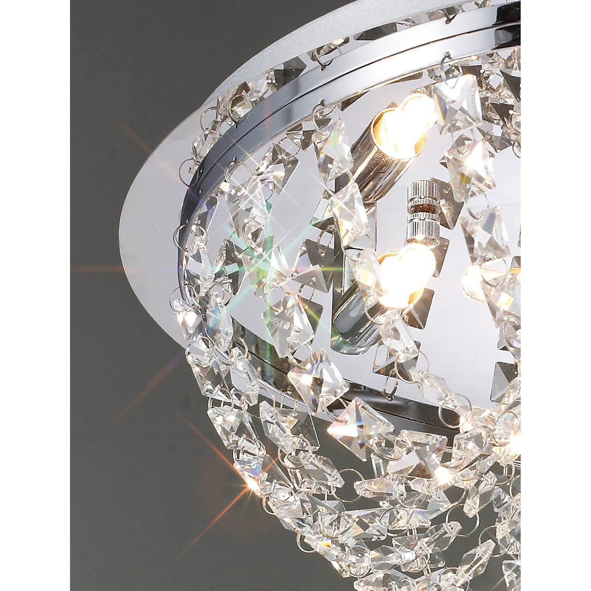 Cosmos 5 Light Crystal Flush Ceiling Light - Polished Chrome