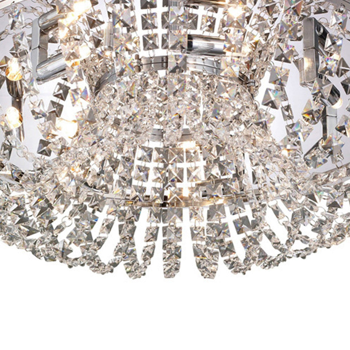Cosmos 7 Light Crystal Flush Ceiling Light - Polished Chrome