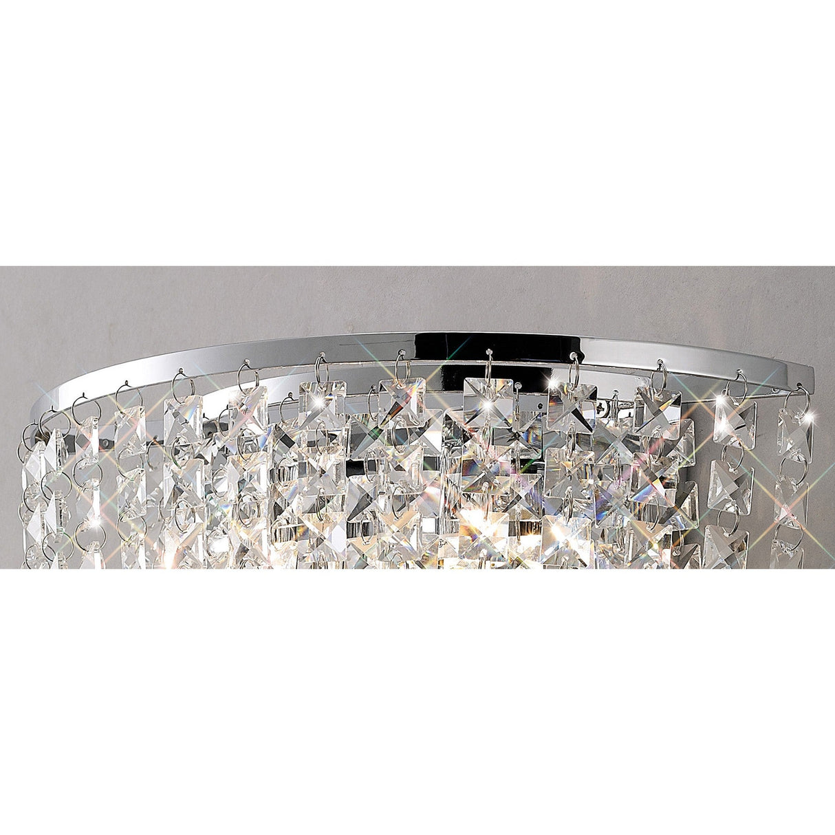 Cosmos 2 Light Crystal Wall Light With Switch - Chrome