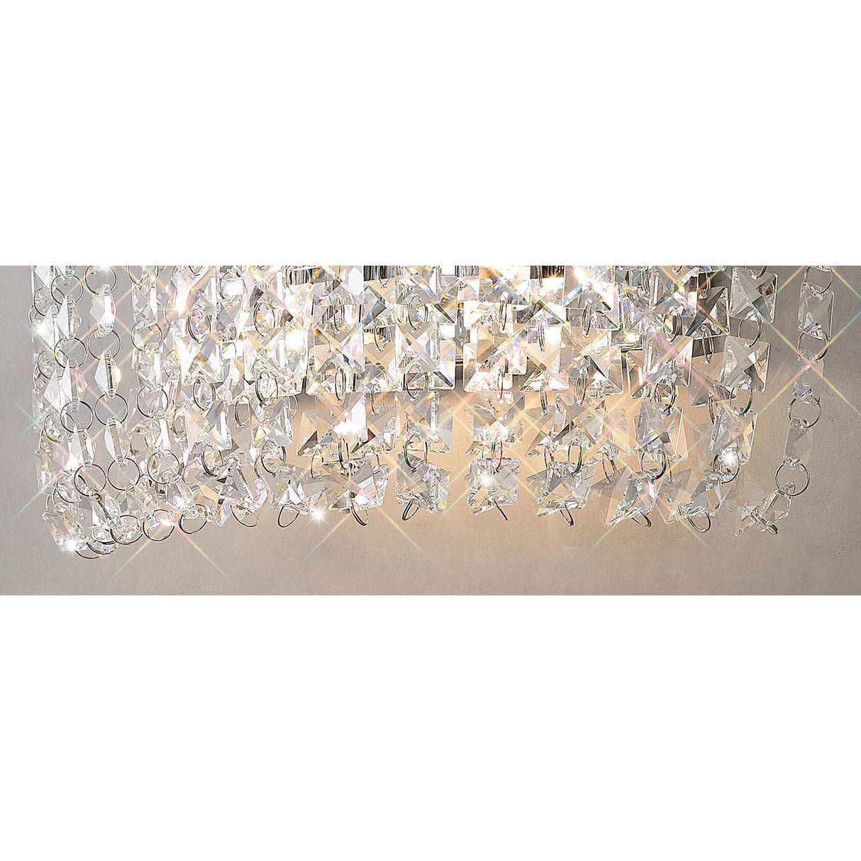 Cosmos 2 Light Crystal Wall Light With Switch - Chrome