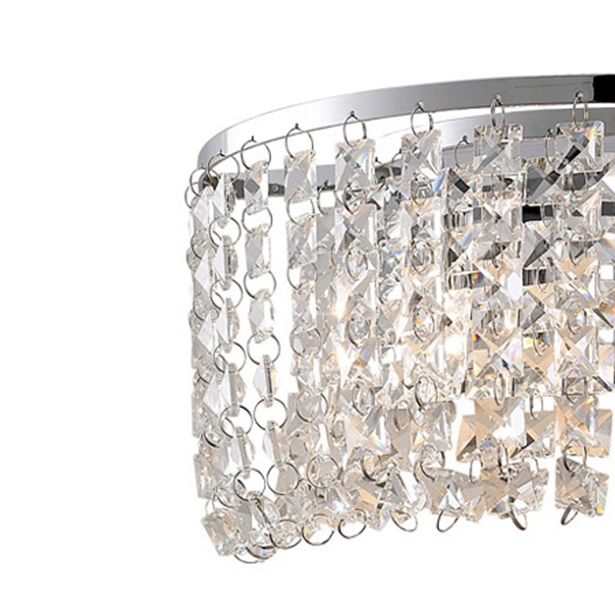 Cosmos 2 Light Crystal Wall Light With Switch - Chrome
