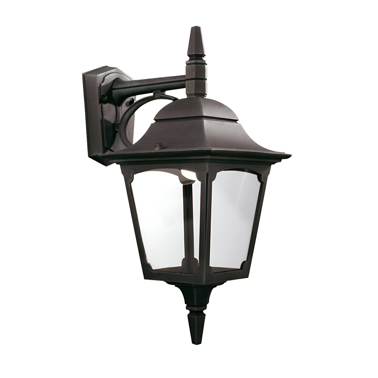Chapel 1 Light Down Wall Lantern - Black