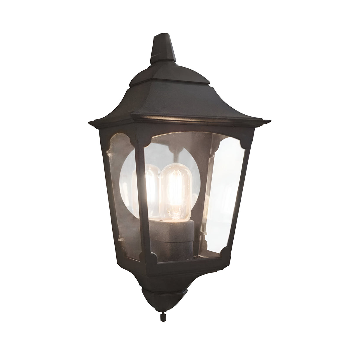 Chapel 1 Light Half Lantern - Black