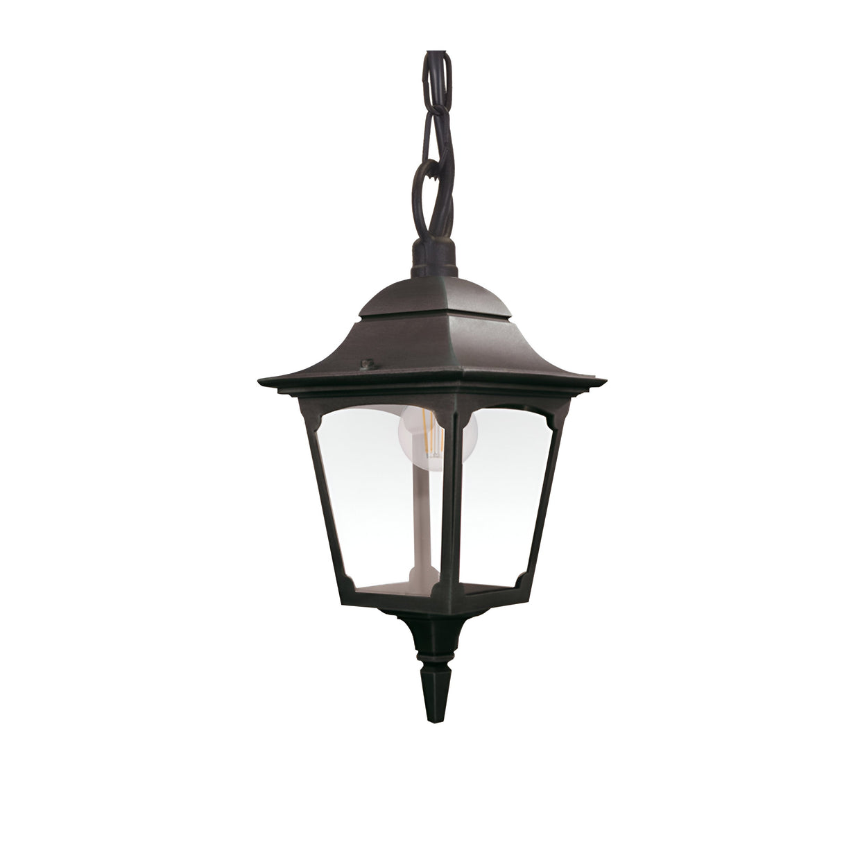 Chapel 1 Light Chain Lantern - Black