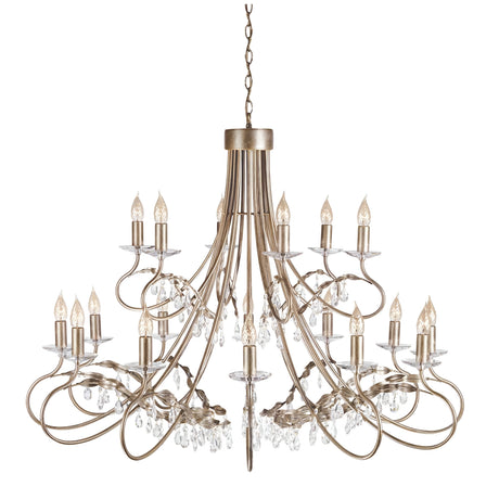 Christina 18 Light Chandelier - Silver/Gold Patina