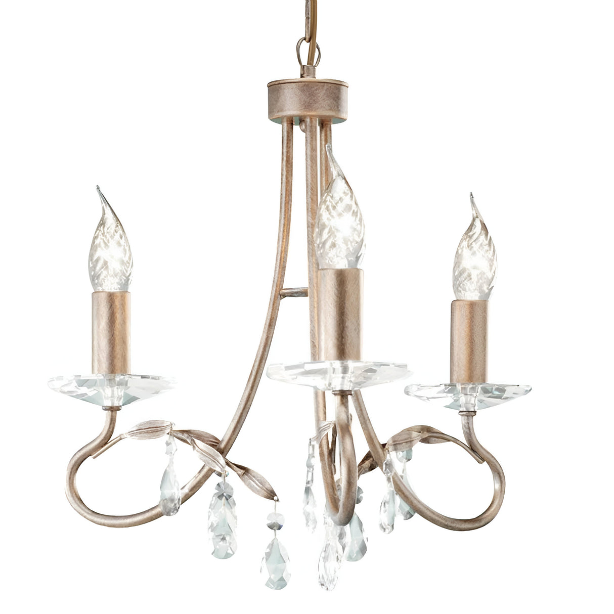 Christina 3 Light Chandelier - Silver/Gold Patina