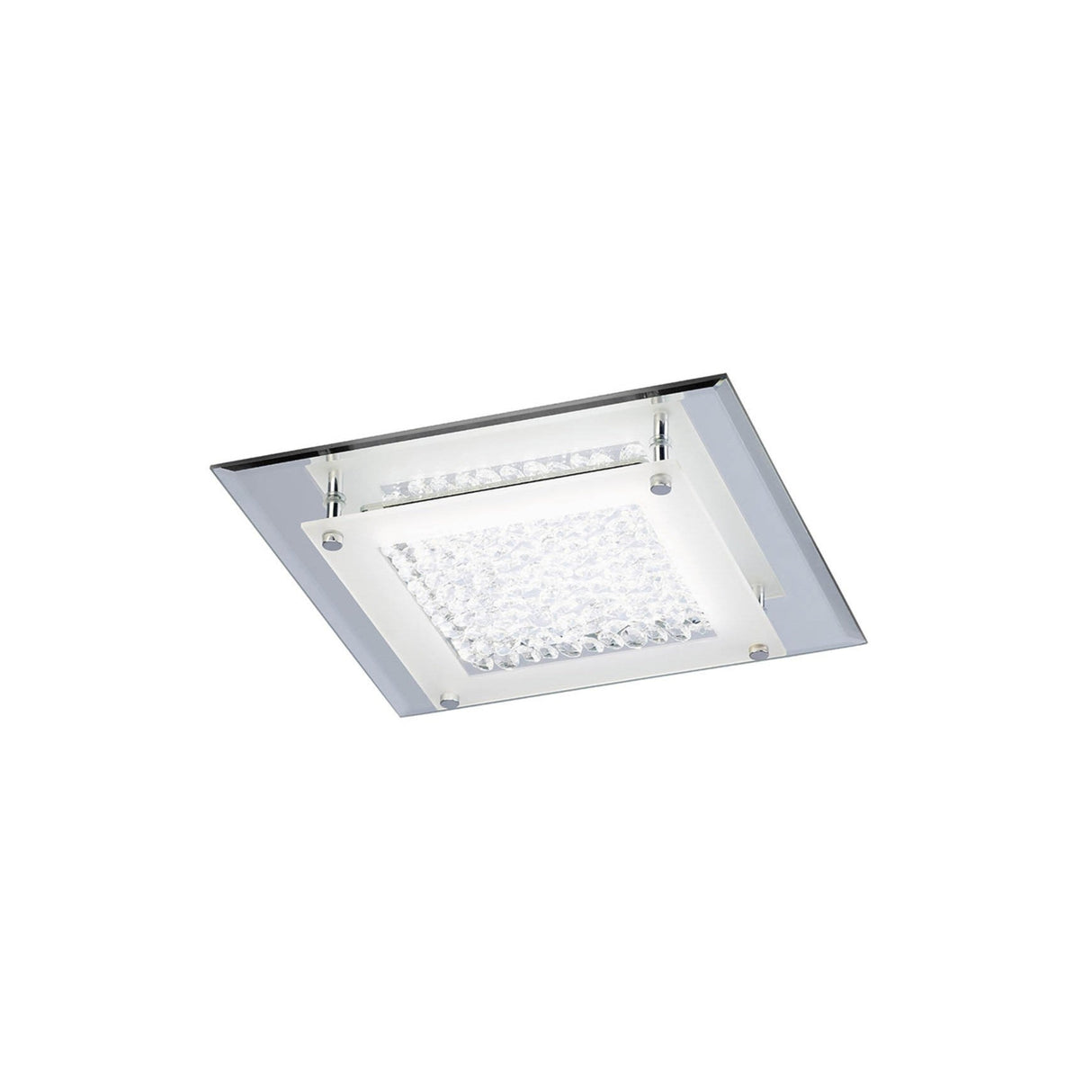Cristal Square LED Crystal Flush Ceiling Light 12W 4000K - Chrome