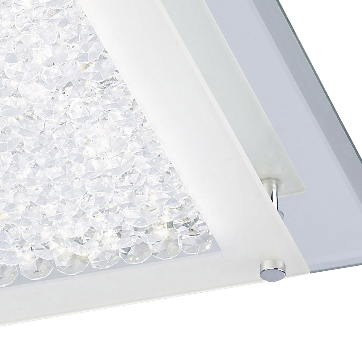 Cristal Square LED Crystal Flush Ceiling Light 18W 4000K - Chrome