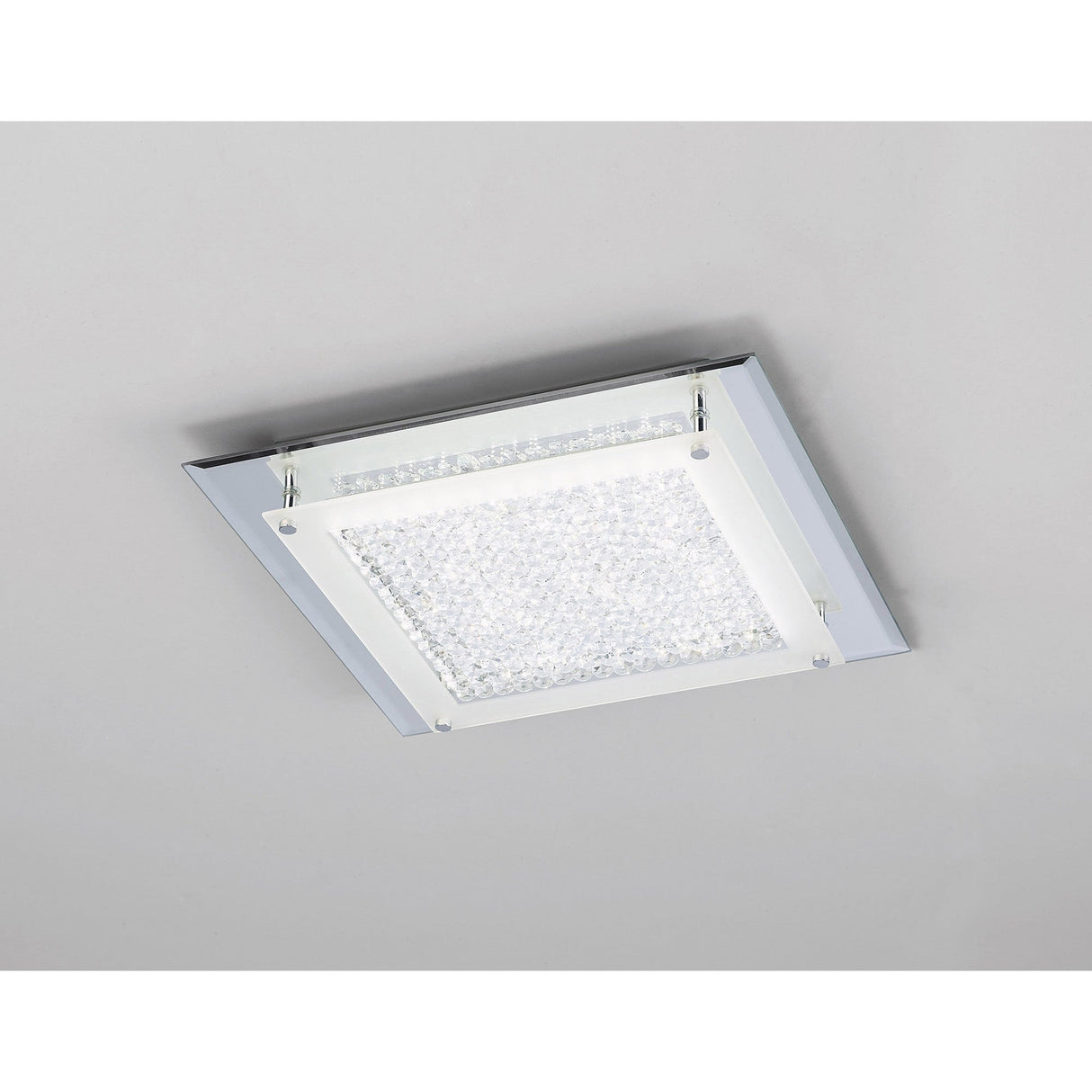 Cristal Square LED Crystal Flush Ceiling Light 18W 4000K - Chrome
