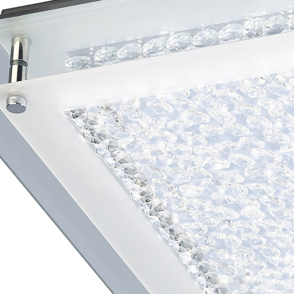 Cristal Square LED Crystal Flush Ceiling Light 21W 4000K - Chrome