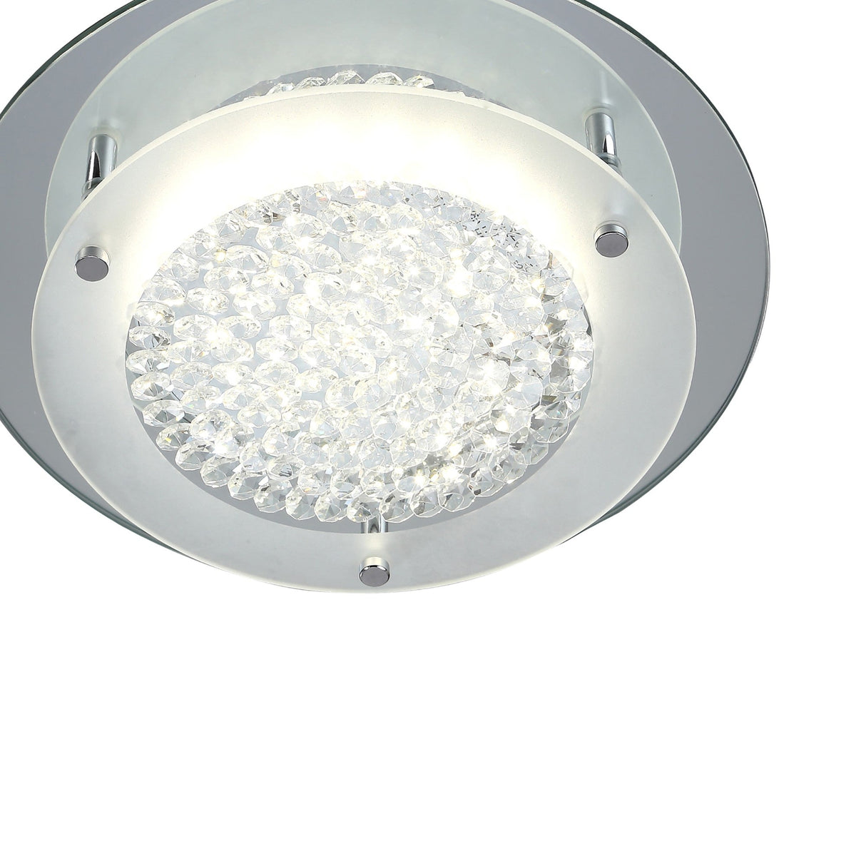 Cristal Round LED Crystal Flush Ceiling Light 12W 4000K - Chrome