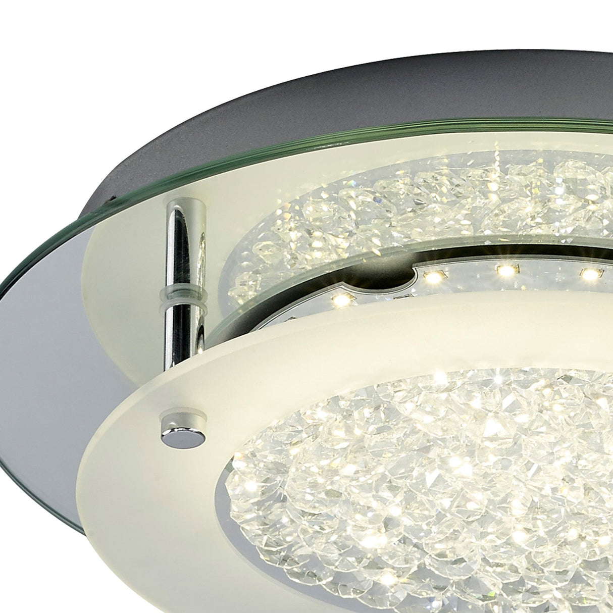 Cristal Round LED Crystal Flush Ceiling Light 12W 4000K - Chrome
