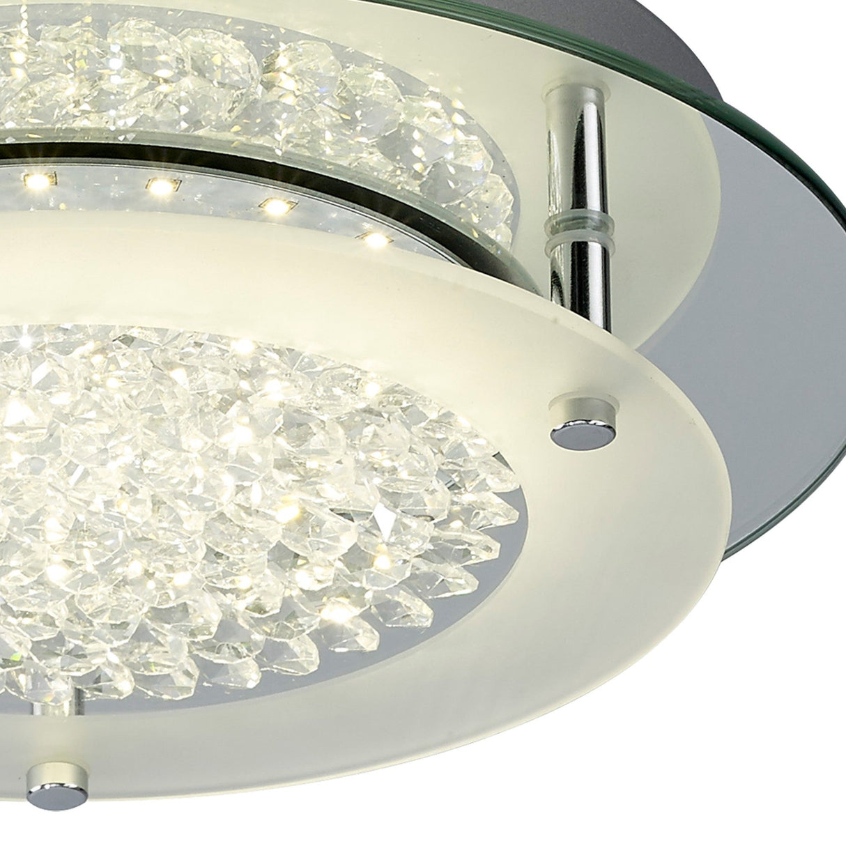 Cristal Round LED Crystal Flush Ceiling Light 12W 4000K - Chrome