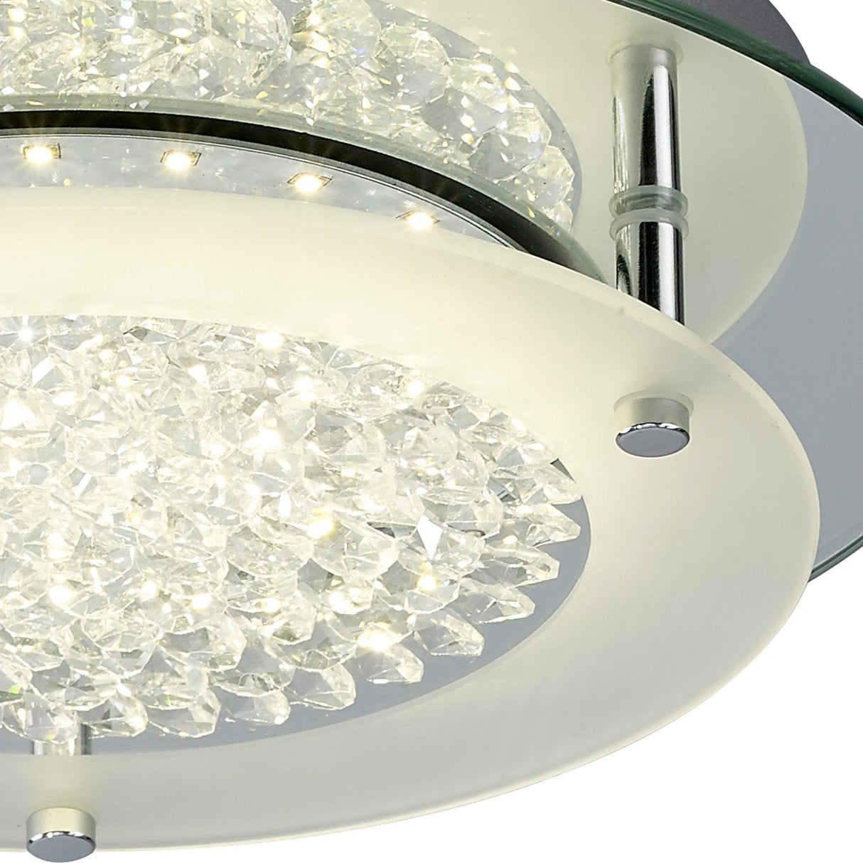 Cristal Round LED Crystal Flush Ceiling Light 18W 4000K - Chrome