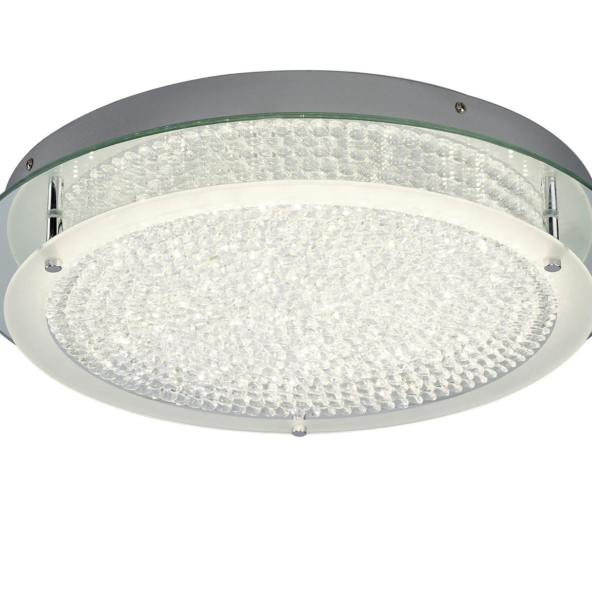 Cristal Round LED Crystal Flush Ceiling Light 21W 4000K - Chrome