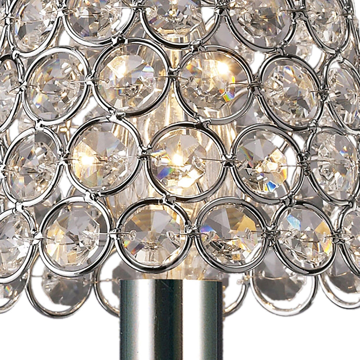 Clip-On Crystal Ring Lampshade - Polished Chrome