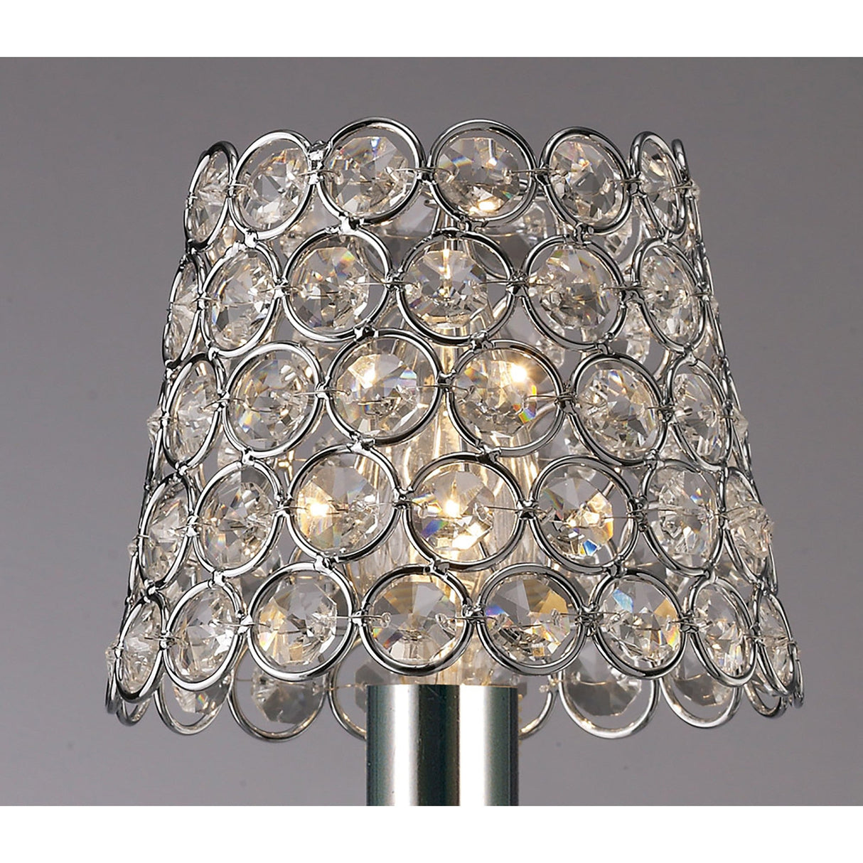 Clip-On Crystal Ring Lampshade - Polished Chrome